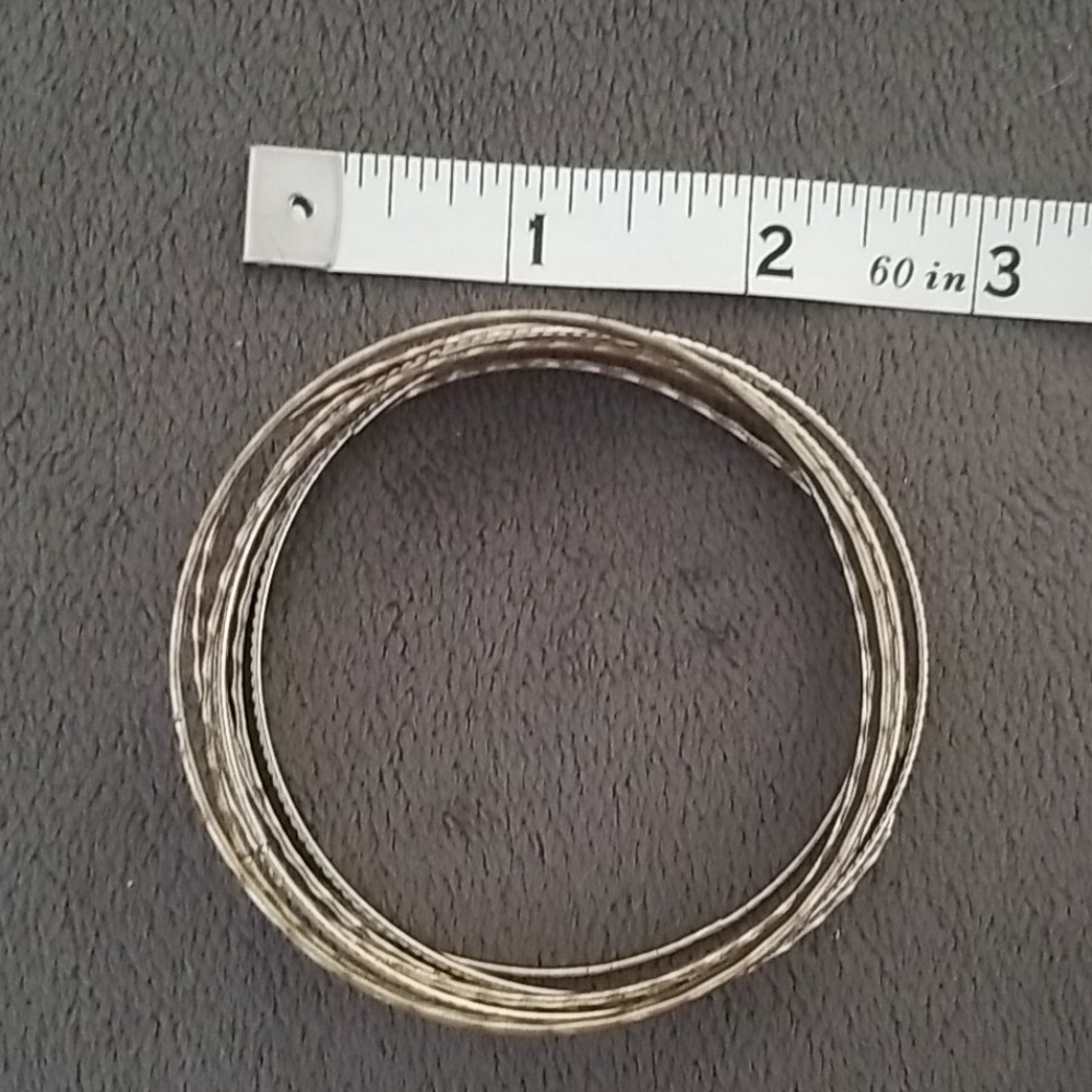 Silvertone Bangle Set - Picture 3 of 4
